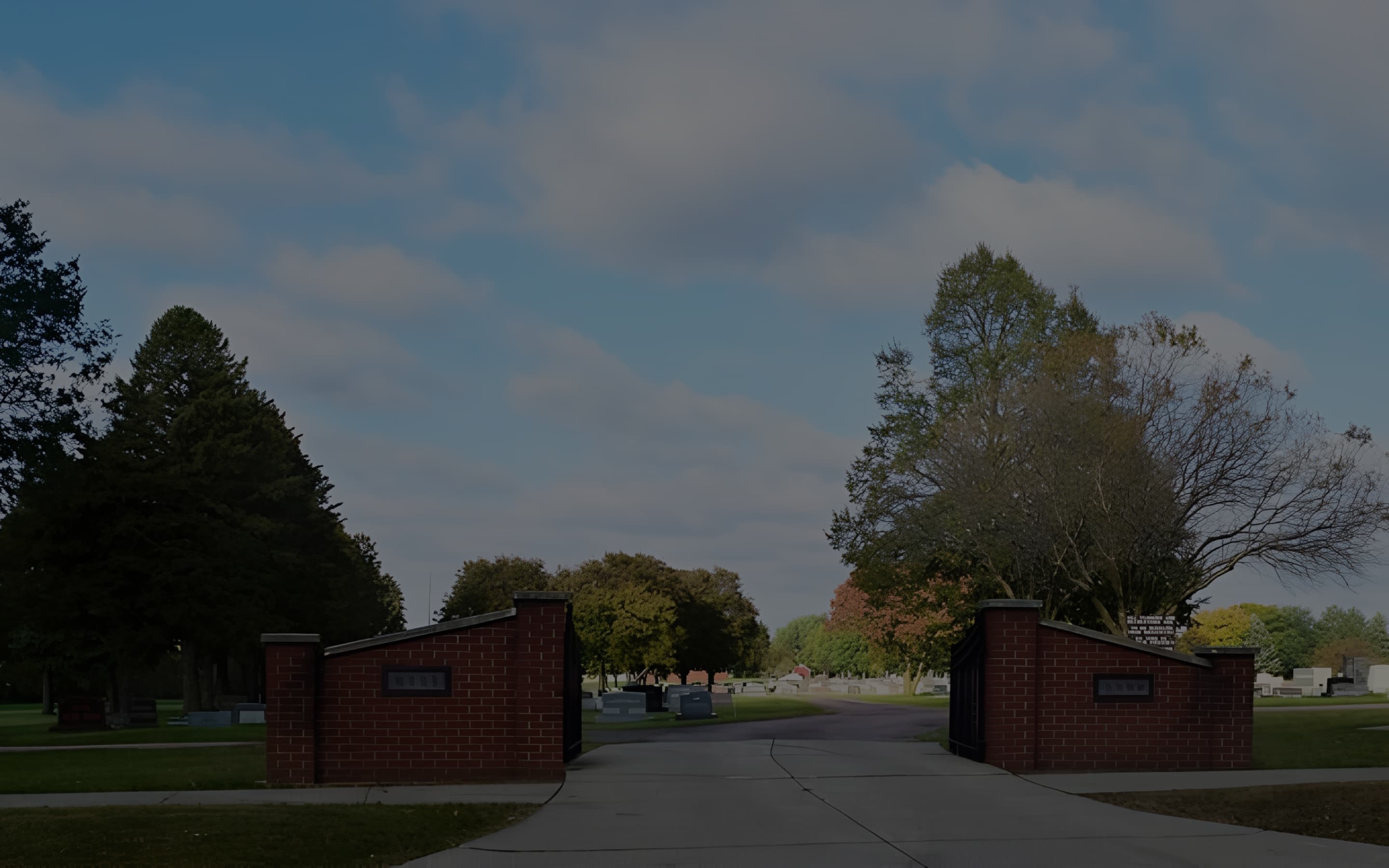 Photo with a view of West Lawn Cemetery