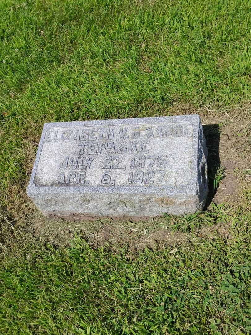 Elizabeth V. D. Aande Tepaske's grave. Photo 3
