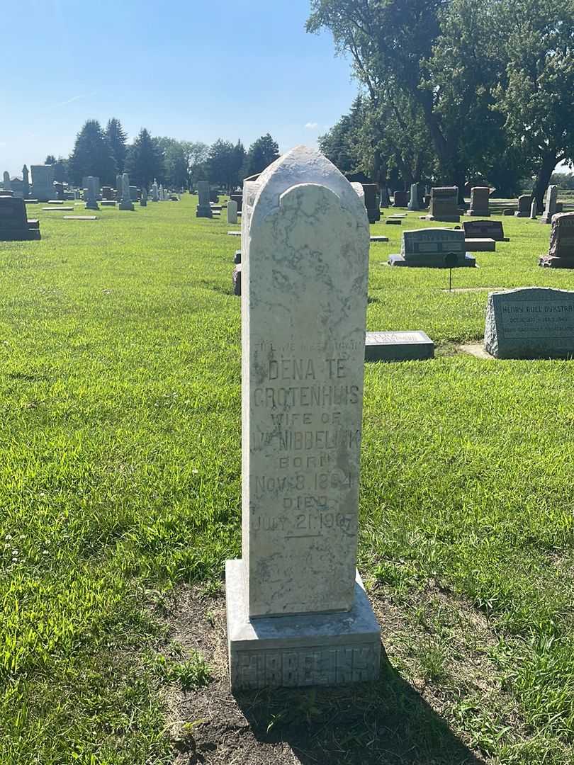Dena Te Grotenhuis Nibbelink's grave. Photo 1