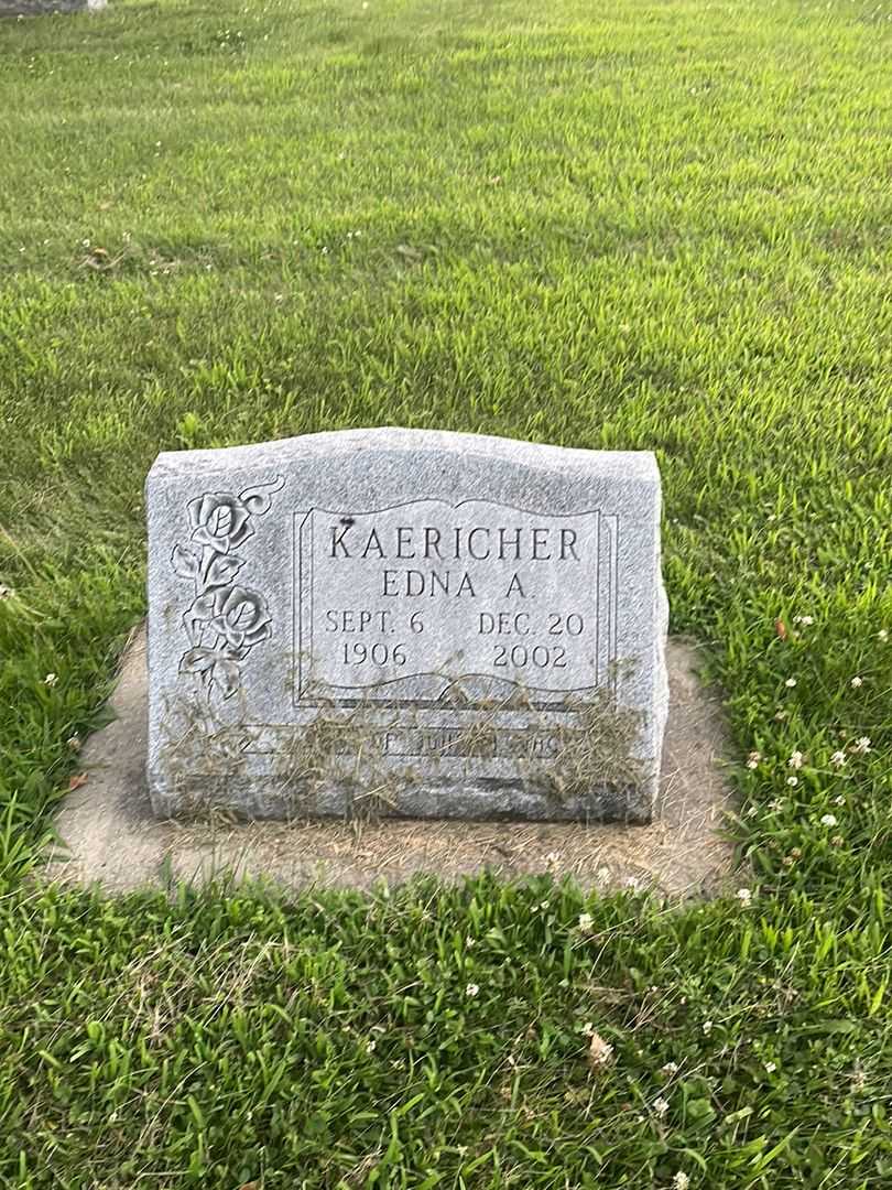 Edna A. Kaericher's grave. Photo 1