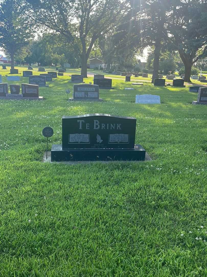 John A. Te Brink's grave. Photo 2