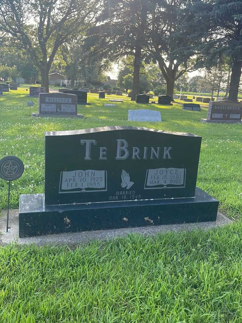 John A. Te Brink's grave. Photo 1
