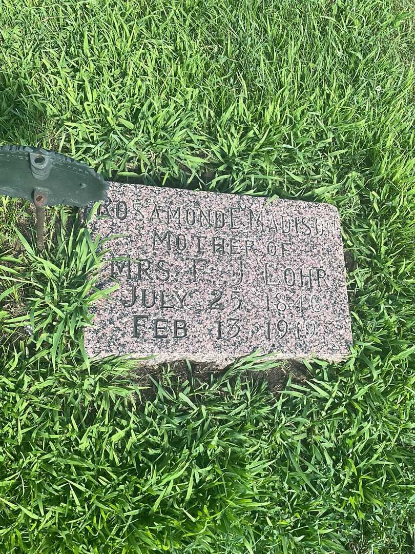 Rosamond E. Madison Lohr's grave. Photo 1